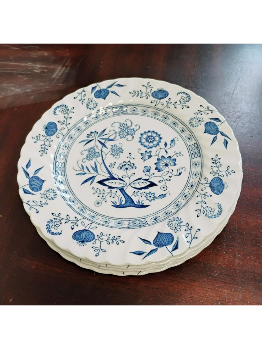 Johnson Brothers Blue Nordic Dinner Plates Set Of 4 Floral 10" Vintage England
